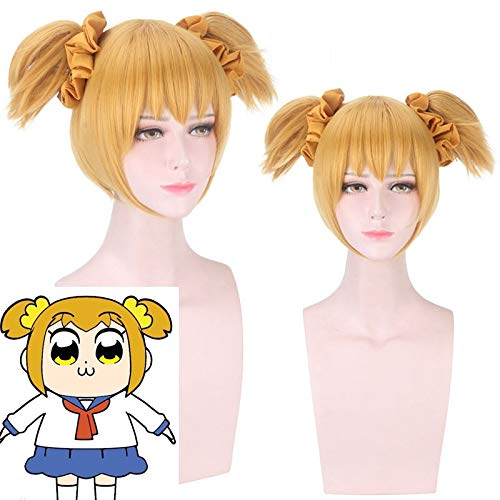 LINLINCD Cosplay wig Anime Pop Team Epische Popuko/Pop Cosplay Perücke Pipimi Cosplay Kopfbedeckung Pop Pipi Rollenspiel Kostüme Perücken