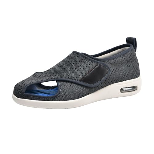 Männer Orthopädische Diabetische Schuhe, Herren Easy Closeure Open Toed Diabetic Schuhe, Einstellbare Offenzehe Operation Orthopädische Sandalen, Für Diabetische Ödeme (Color : Gris, Size : 54 EU)