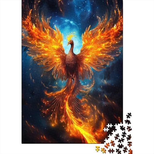 Holzpuzzle „Cosmic Phoenix“ für Erwachsene und Jugendliche, 1000 Teile, für Erwachsene und Jugendliche, als Geschenk für die ganze Familie und die (Größe 75x50cm)