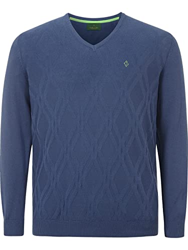 Charles Colby Herren Pullover Earl Buan Gestricktes Casual Oberteil blau 3XL (XXXL) - 64/66