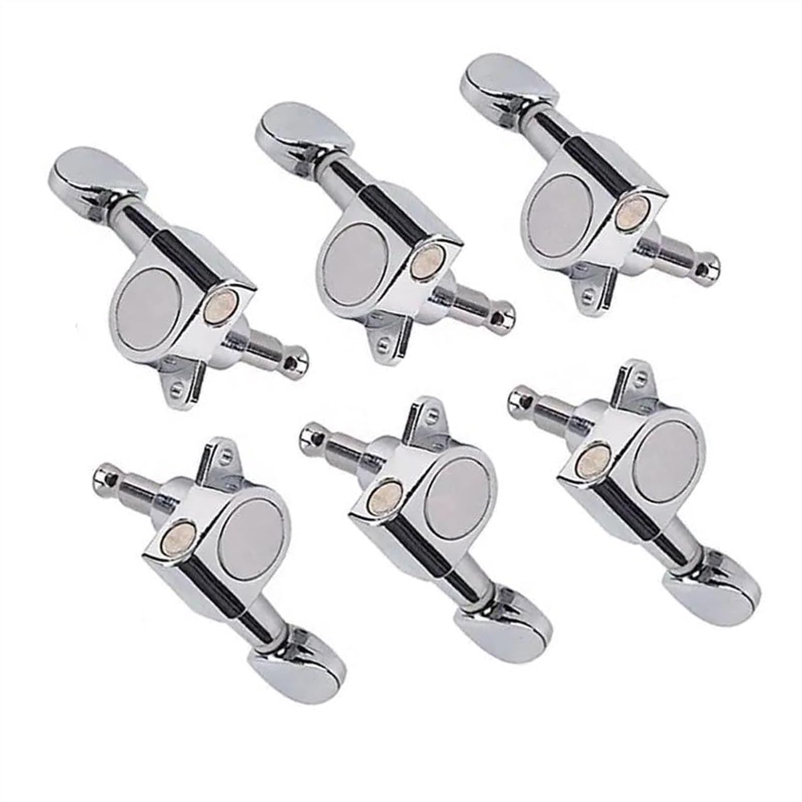 Strings Tuning Pegs Mechaniken Für Gitarre Gitarren-Mechanikkopf, 6L-Stimmachse, Ersatzteile, verchromt