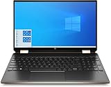 HP Spectre x360 2in1 Laptop (15,6 Zoll / UHD IPS Touch) (Intel Core i7-1165G7, 16GB RAM, 2TB SSD, Intel Iris Xe Grafik, Fingerabdruckleser, Windows 11, QWERTZ) Schwarz + Pen & Lederhülle