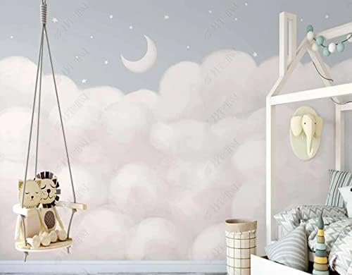 XLMING Handgemalte Wolken Und Sterne Küche Esszimmer Arbeitszimmer Wohnzimmer TV Hintergrund Wand 3D Tapete-200cm×140cm