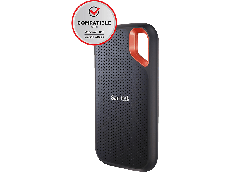 SANDISK Extreme Portable, 1 TB SSD, extern, Grau/Orange