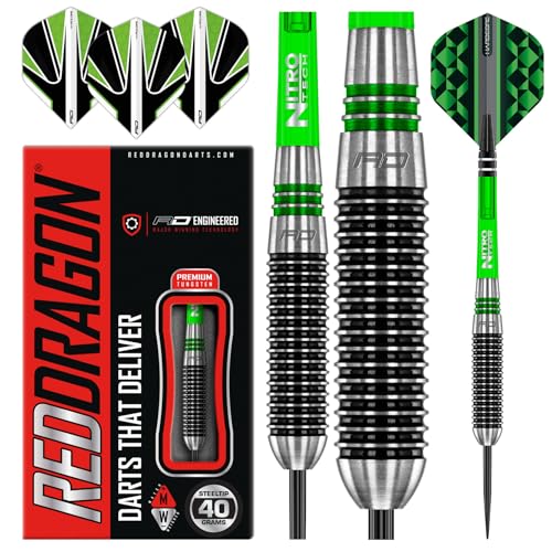 RED DRAGON Titan 2-40g Tungsten Darts Set with Flights and Stems