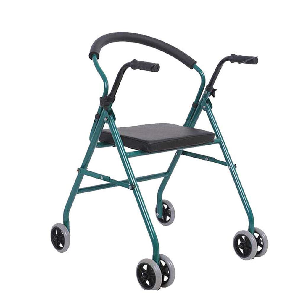 Mobility Walker Faltbare Gehhilfen, Gehhilfen, Gehhilfen, Rollator Rad mit Sitz für Behinderte Ältere Lauflernhilfe Hand Push Walker Run forward