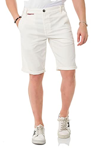 Cipo & Baxx Herren Shorts Chino Bermuda Kurzehose CK272 Weiß W36