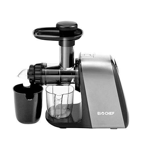 BioChef Axis Compact Entsafter/Slow Juicer/Horizontaler Entsafter - 150Watt & 80 U/min: Der ultimative Weizengras und Blattgemüse Entsafter (Silber)