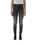 Rokker Tech High Waist Damen Motorrad Jeans, dunkelgrau, 32