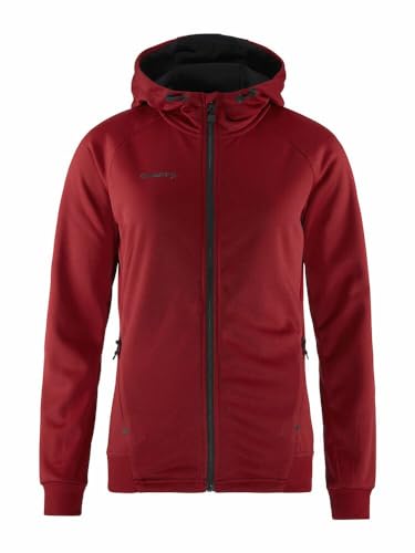 Craft ADV UNIFY FZ Hood | Kapuzenjacke Damen XL | Rhubarb | Recyceltes Polyester | Ergonomische Passform | Kapuze mit Kordelzug | 2 Taschen | Kapuzenpullover Damen | Sweatjacke Damen