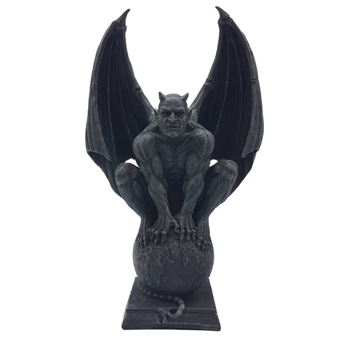 Vogler 766-7119 Dämon sitzt auf Weltkugel Gothic 31 cm Figur Demon Gargoyle