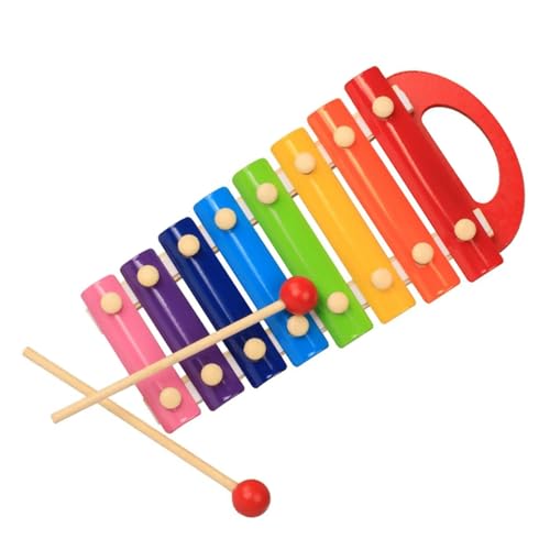 Glockenspiel Für Anfänger 8-Noten-Metallic-Regenbogen-Glockenspiel, Xylophon-Schlaginstrument für Anfänger