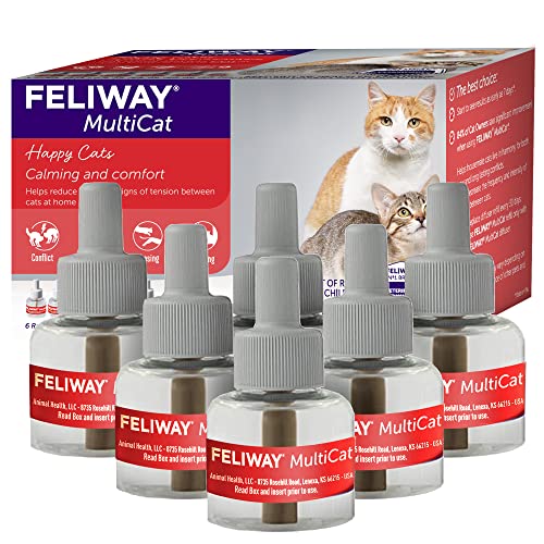 Feliway MultiCat Beruhigendes Pheromon, 30 Tage Nachfüllpackung, 6 Stück