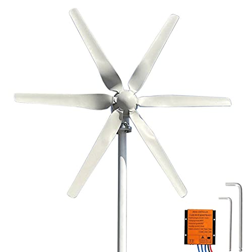 KX-ENERGIE 800W Windgenerator 24V Windkraftanlage Elektrisch MPPT Controller, 13 m/s Windkraftanlage mit 6 Blatt Laderegler Windkraftgenerator (24, Volt)