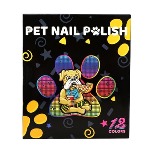 12-teiliges Nagelkunst-Stift-Set für Haustiere, 12 Farben, Hundestift, schnell trocknend, leicht zu entfernen, Haustier-Nagelkunst