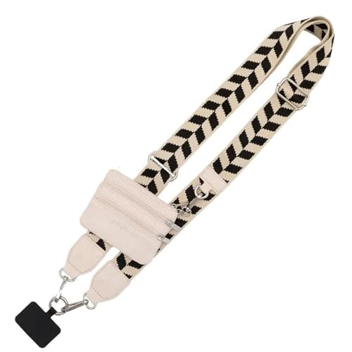 Frenaki Savethegirls Handygurt mit Reißverschlusstasche, Clip-and-Go-Handygurt für Handy mit Geldbörse, Umhängetasche, Handykette, Geldbörse, Ausweishalter, Verstellbares Telefon-Lanyard (B)