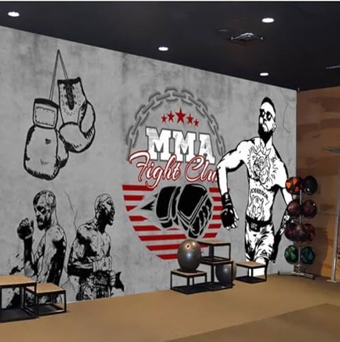 tyujlkjddlf Tapete Wandbild 3D Benutzerdefinierte Hintergrundbild Zum Thema Taekwondo-Fitnessstudio, Sportthema, Boxen, Kampfsport, Sanda-Training, Wandbild, Fitnessstudio-Tapete-140Cmx100Cm