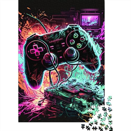 Gaming Neon-Holzpuzzle für Erwachsene und Jugendliche von Art Jigsaw Puzzles for Adults, 500 Teile, Puzzles für Erwachsene, Geschenke (Größe 52x38cm)