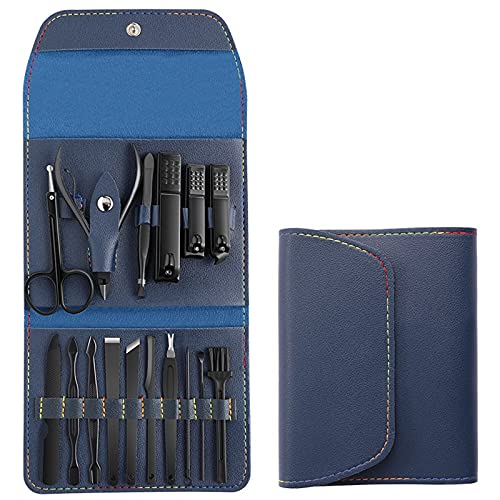 Zehennagelknipser Nagelschere Set Werkzeug Cut Fingerzange Haushalt Hand Pediküre Men's Set Box Nagelknipser-Set (Size : Blue12 Sets)