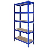 Monster Racking T-Rax Stahlregal Werkstattregal Garagenregal Kellerregal Lagerregal Industrieregal Schwerlastregal Regal 75cm x 30cm x 150cm Blau