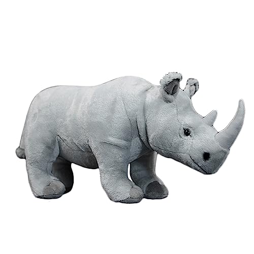 DANAIM Nashorn-Plüschtier, 38,1 cm, Weißes Nashorn, Stofftier, Weiche Nashorn-Puppe, Wildtier-Spielzeug, Geburtstagsgeschenk for Kinder