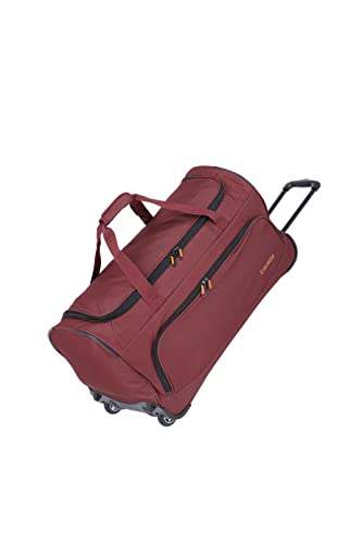 travelite 2-Rad Trolley Reisetasche Größe L, Gepäck Serie Basics Fresh: Weichgepäck Reisetasche mit Rollen im sportlichen Design, 71 cm, 89 Liter, Bordeaux