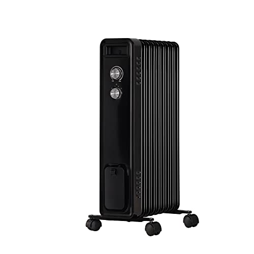 STAHLMANN Ölradiator ZR201 2000 Watt – Elektroheizung Energiesparend bis 40 qm Fläche – Heizung Elektrisch mit Thermostat und 3 Heizstufen – Elektrisches Heizgerät, Electric Heater Schwarz