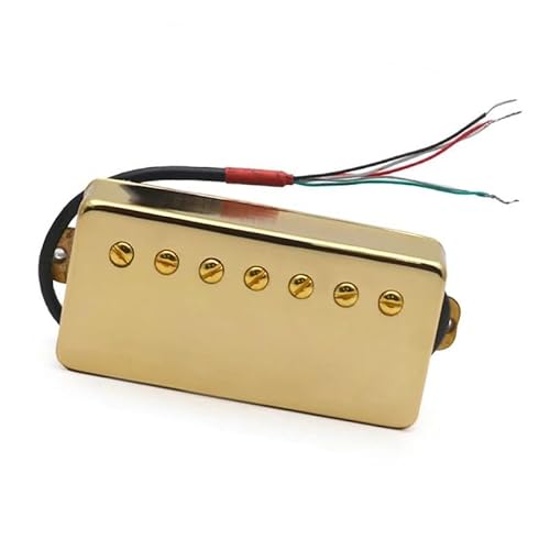 7-saitige Gitarre Mit Messingabdeckung, Humbucker, Geschlitzt, 8,5 K/14 K, Spulenteilungs-Tonabnehmer Für E-Gitarre e gitarren tonabnehmer (Color : Neck Gold)