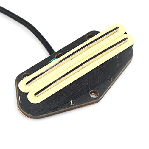 ZENGXUE Schwarze Farbe E-Gitarre Dual Schiene Stil Bridge Pickup Keramik Bridge Pickup Vier Counduspusion Mit Schild Humbucker Tonabnehmer Set (Color : Yellow)