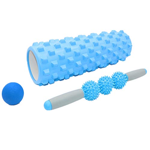 Faszienrolle Wirbelsäule Rolle Für Rücken Lange Schaumstoffrolle Beinrolle Rückenmassagerolle Trigger Point Foam Roller Massage Roller Stick blue,set1