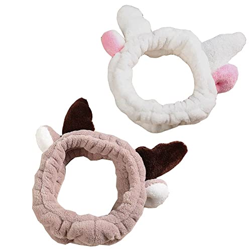 Hübsches superweiches Haarband for die Dusche – ideales Haarband for Waschen von Gesicht oder Make-up)/939 (Color : Deer(brown+white), Size : 2)