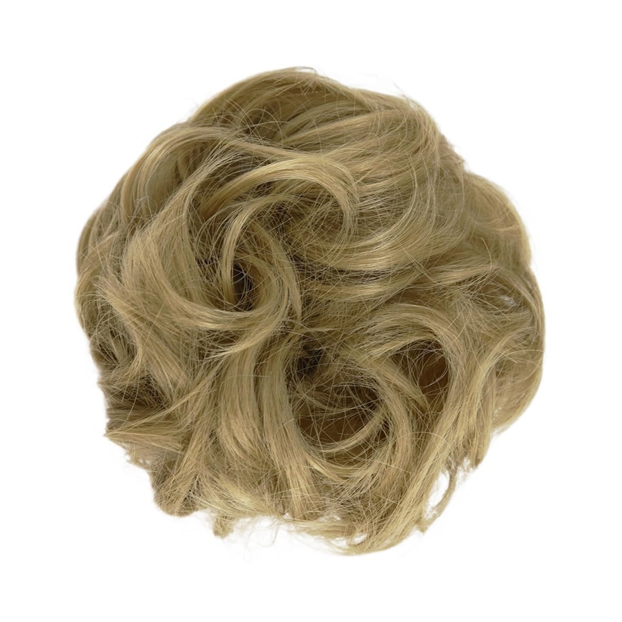 Haarteile Haarknoten Synthetischer Haarknoten, unordentlicher Chignon, Pferdeschwanz, Haarverlängerung, elastisches Gummiband, Haargummis for Frauen, blond, braun, gewellter Dutt Brötchen Haare(Q-24)