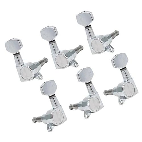 Strings Tuning Pegs Mechaniken Für Gitarre Gitarrenversiegelte kleine Pin-Mechaniken Mechaniken Akustische E-Gitarre Ersatzteile (Color : Silver6R)