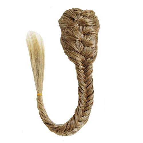 Haarknoten 20 Zoll Dutt Extensions Synthetischer Kordelzug Pferdeschwanz Clip In Haarverlängerung Pferdeschwanz Natürliches schwarzes Fischgrätengeflecht Pferdeschwanzhaar Haarschmuck Damen (Color :