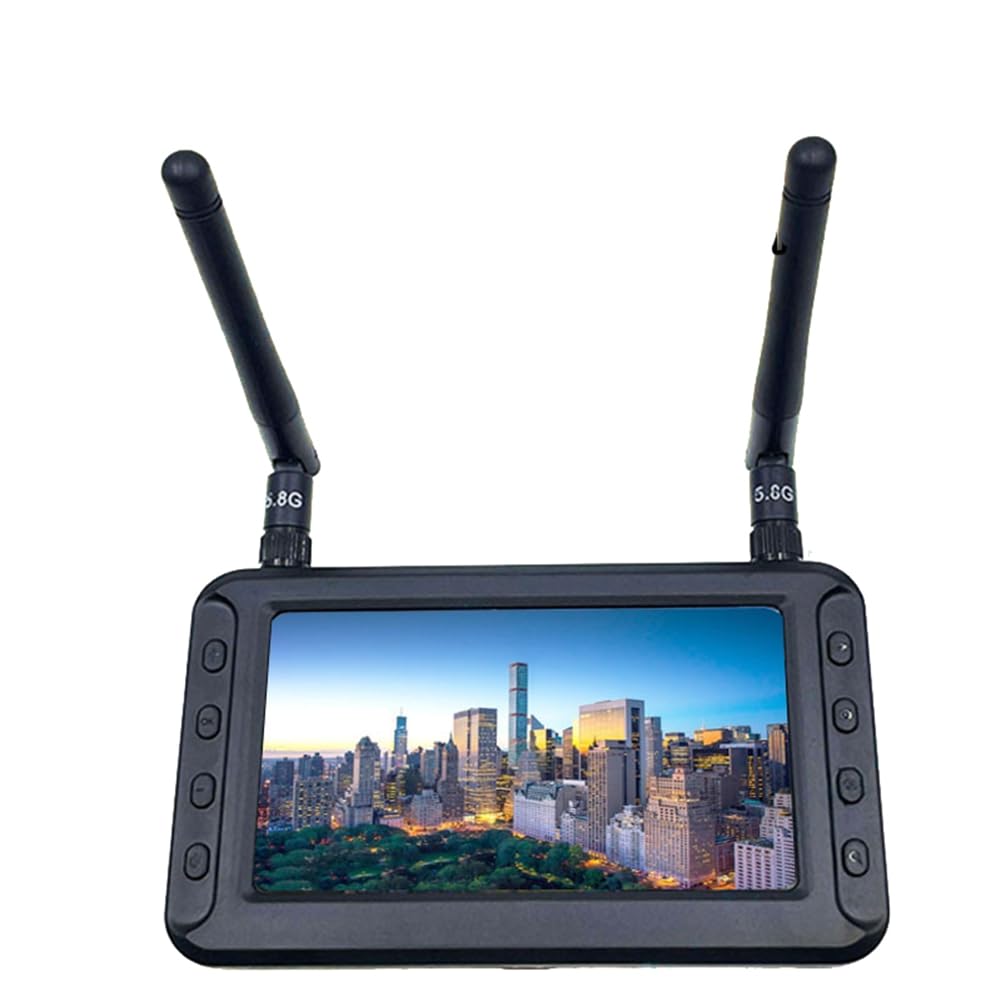 Pluuttiem 4,3-5,8-G-FPV-DVR-Monitor mit Dual-Empfänger, LCD-Display 800 X 480 für FPV-Drohnen-Quadrocopter