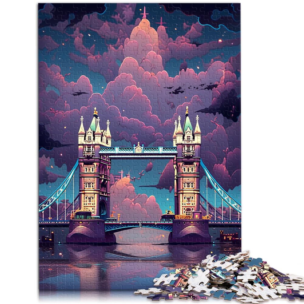 Puzzle | Puzzles Tower Bridge England 1000 Puzzles für Erwachsene 1000 Teile Holzpuzzle ganze Familie und Diese 1000 Teile (50x75cm)