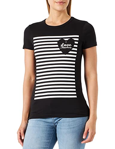 Love Moschino Damen Slim Fit Short-sleeved T-shirt T Shirt, Schwarz, 42 EU