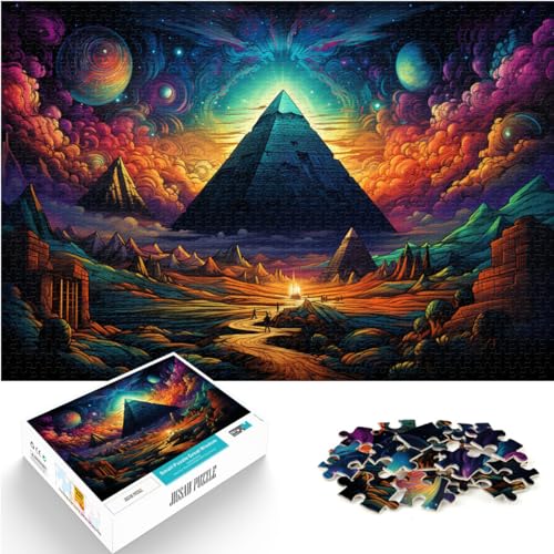 Puzzles, Lernspiele, Weltraum, Wüste, ägyptische Pyramiden, Puzzles für Erwachsene, 1000-teiliges Holzpuzzle, Geschenke, Spaß-Spiele für (50 x 75 cm)