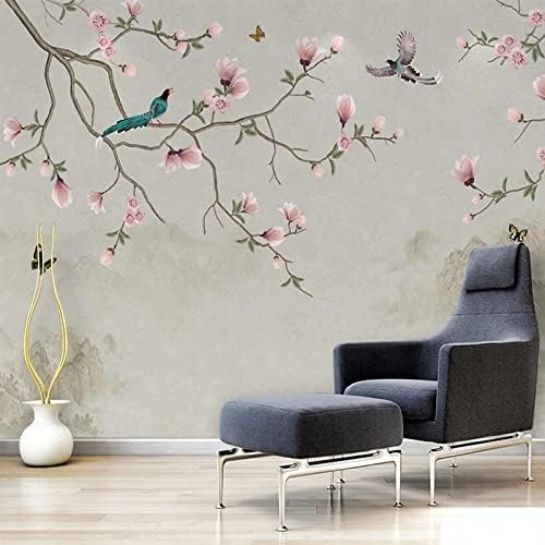 XLMING Handgemalte Vögel Und Blumen 3D Tapete Home Dekoration Wohnzimmer Sofa Schlafzimmer Tv Hintergrund Wand-400cm×280cm