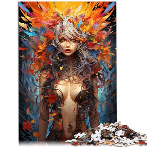 Puzzle-Geschenk, Malerei, Farbe, Frau, 1000 große Teile, Puzzle für Erwachsene, Holzpuzzle, anspruchsvoll, aber lustig und humorvoll, 1000 Teile (50 x 75 cm)