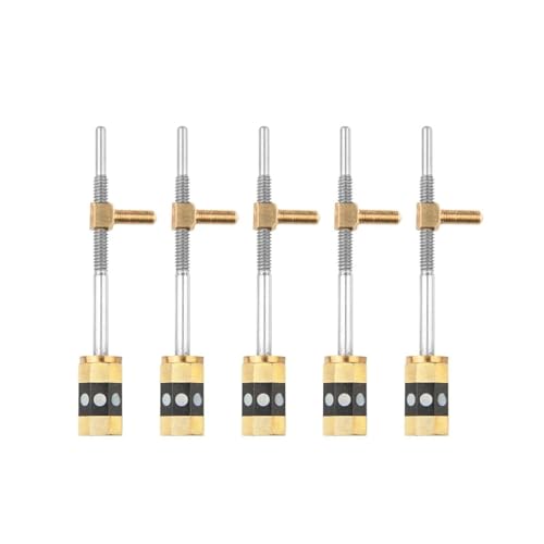 Violin Music Instrument Zubehör Standard-Geigenbogen-Froschknöpfe Endpin-Schrauben mit Ösen für den Austausch von 4/4 3/4 Violinbogen-Teilen(Color:5 pcs Brass)