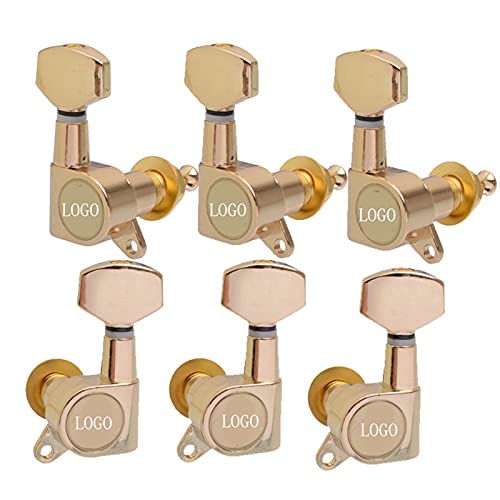 Gitarren Stimmwirbel 6 Stücke Gitarren-Tuning-PEGs-Tuner-Maschinenköpfe Tuning Peg Maschine Kopf Chrom-Gold-Schwarz (Color : Gold 3R3L)