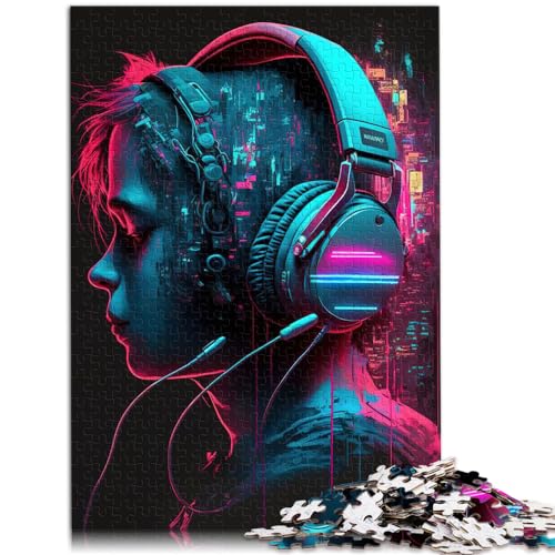 Puzzle, Live-Musik, Neon, 1000 Teile, für Erwachsene, Geschenke, Holzpuzzle, jedes Teil ist einzigartig – anspruchsvolles, unterhaltsames Familienspiel, 1000 Teile (50 x 75 cm)