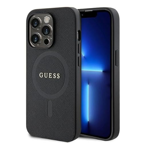 Guess GUHMP15LPSAHMCK Hülle für iPhone 15 Pro 6.1" Schwarz hardcase Saffiano