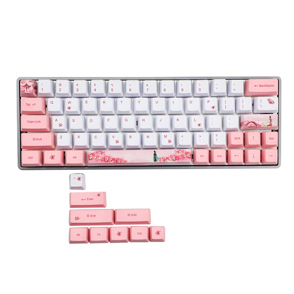 Mllepjdh Dye Sublimation Tastatur Niedliche Tastenkappe PBT OEM Profil Tastenkappe Für GH60 GK61 GK64 Tastatur Dekoration Durchscheinende Tastenkappen