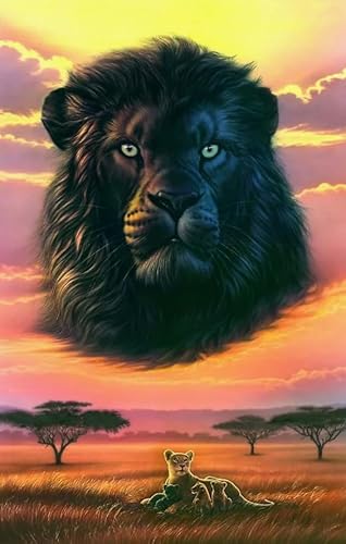 HfmQuisutron 1000 Pieces of Fun Animal Lion Art Pictures Poster Holzpuzzle Für Erwachsene Spielzeug Dekompression Spiel Ca31Xp