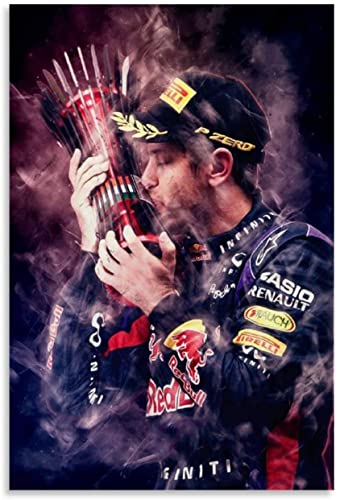 DIY 5d Diamant Malerei Kristall Strass Painting Sebastian Vettel-Leinwand-Kunstposter Stickerei Bilder Kunst Handwerk FüR Erwachsene Und Kinder 11.8"x15.7"(30x40cm) Kein Rahmen