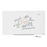 Nobo Glas Magnet-Whiteboard mit herausnehmbarem Stiftehalter, 1260 x 710 mm, InvisaMount Befestigungssystem, Impression Pro, Brillantweiß, 1905177