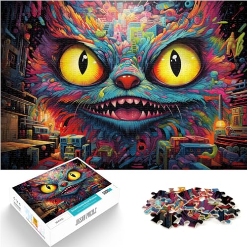 Puzzlespiele: Ein künstlerisches Gemälde eines Monsters mit vielen Augen. 1000 große Puzzleteile für Erwachsene. Holzpuzzle. Anspruchsvolles Spiel. 1000 Teile (50 x 75 cm).