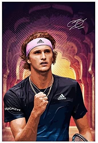 DIY Erwachsene Und Kinder Diamant Malerei Painting Kits Vollbohrer Alexander Zverev unterzeichnet Tennis 4 5d Strass Bild Kristall Kunsthandwerk 23.6"x35.4"(60x90cm) Kein Rahmen